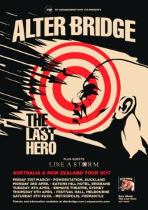 Alter Bridge Australia tour 2017