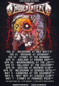 Hidden Intent Australia tour 2017