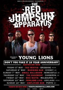 The Red Jumpsuit Apparatus australia tour 2017