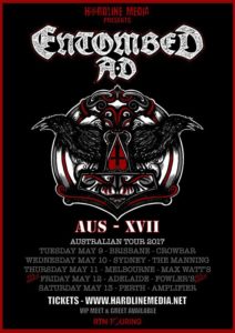 Entombed A.D. Australian tour 2017