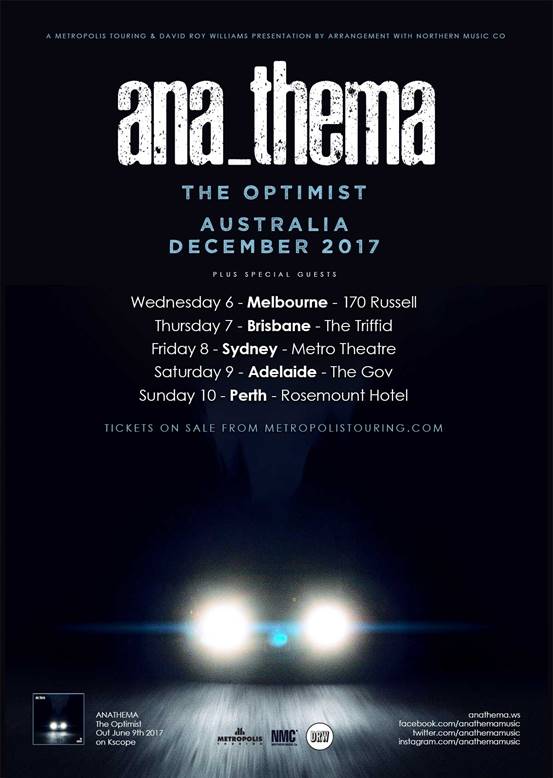 Anathema Australian tour 2017