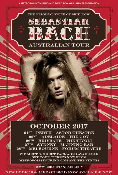 Sebastian Bach Australian tour 2017