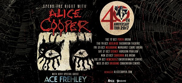 Alice Cooper Ace Frehley Australia tour 2017