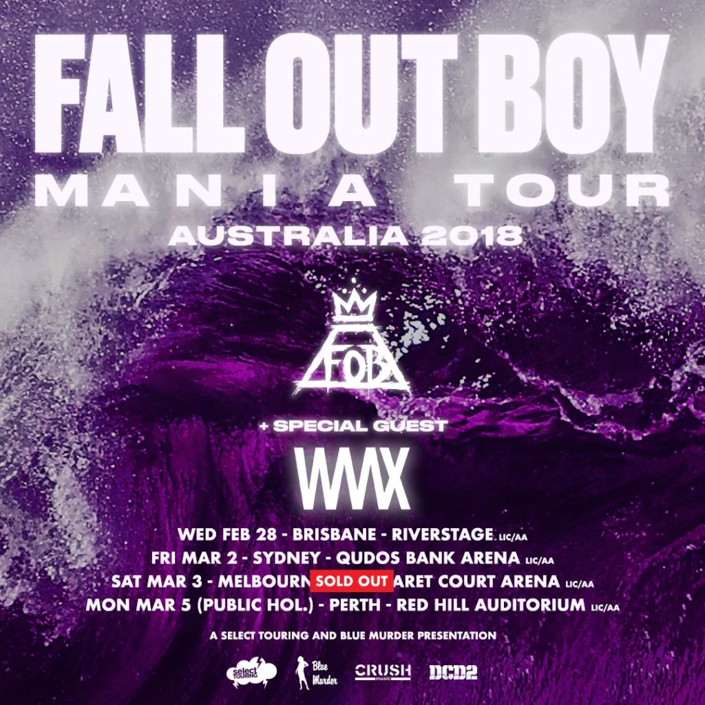 Fall Out Boy Melbourne Show at Margaret Court Arena is SOLD OUT The