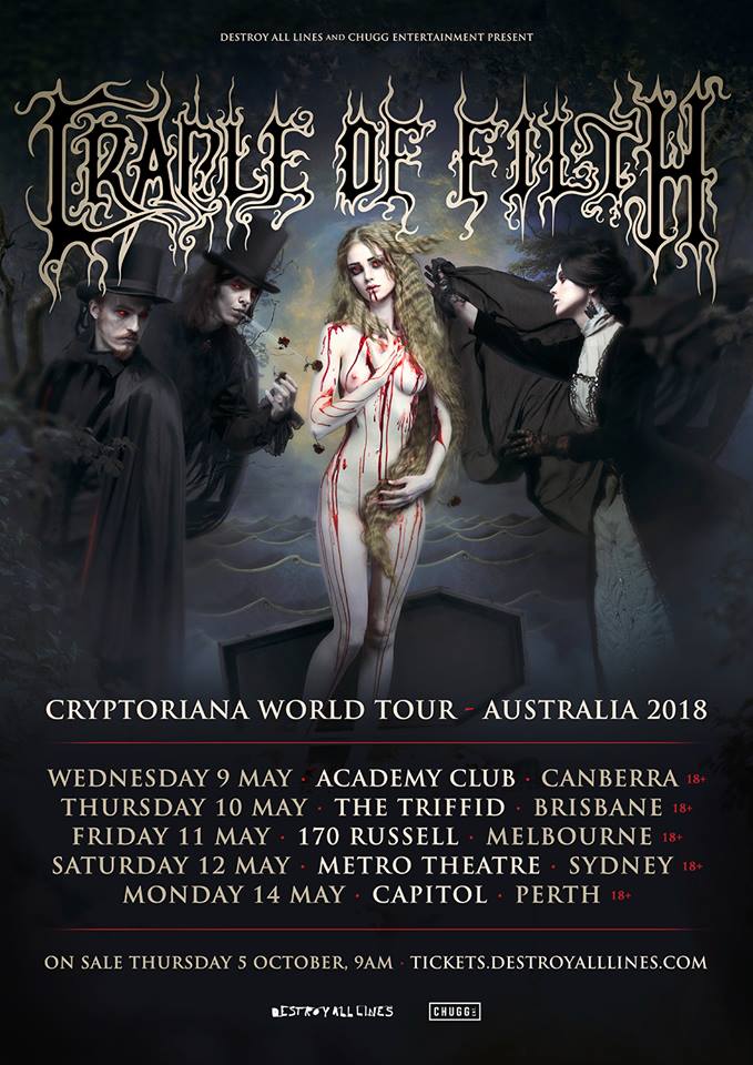 cradle of filth australia tour 2018