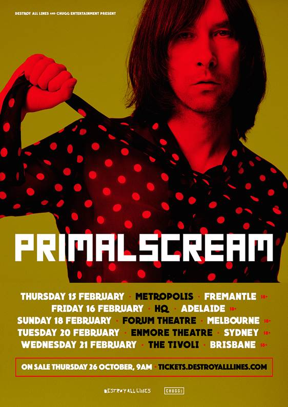 Primal Scream Australia tour 2018