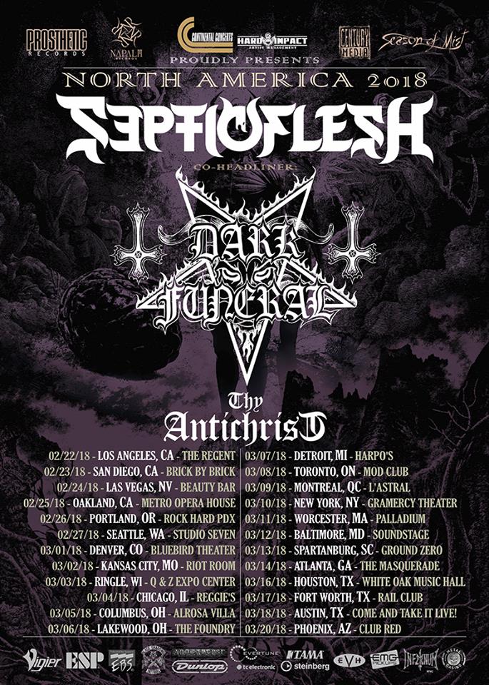 Dark Funeral North America tour 2018