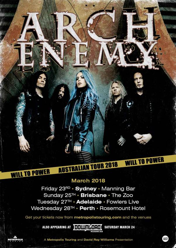 Arch Enemy Australia tour 2018