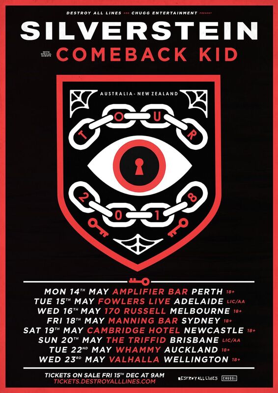 Silverstein / Comeback Kid Australia & New Zealand tour 2018