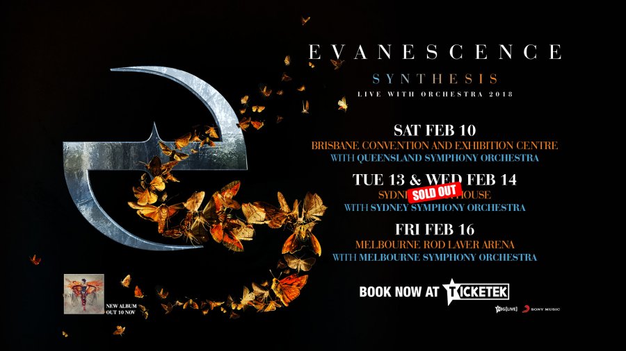 Evanescence Australia tour 2018