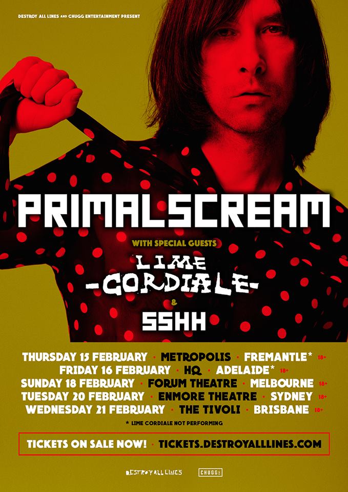 Primal Scream Australia tour 2018