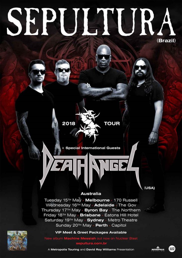 Sepultura - Death Angel Australia tour 2018
