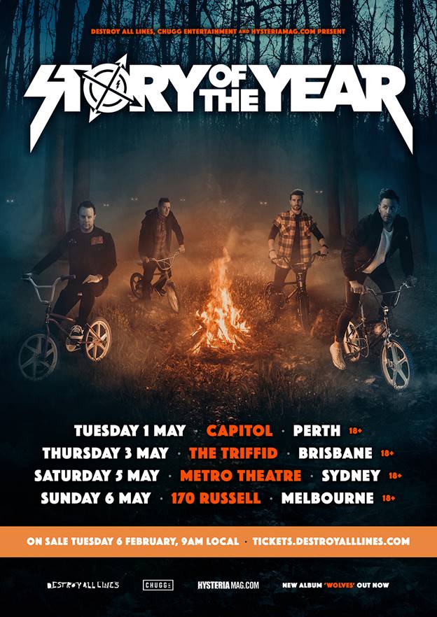Story Of The Year Australian tour 2018