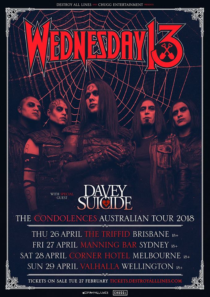 Wednesday 13 Australia tour 2018