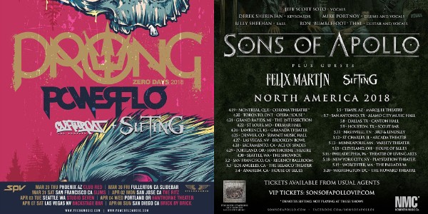 Sifting - Prong - Sons Of Apollo - tour