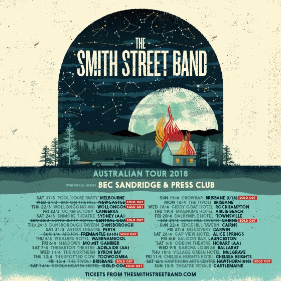 The Smith Street Band Australia tour 2018