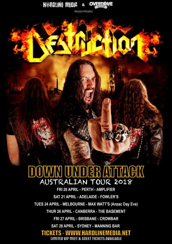 Destruction Australia tour 2018