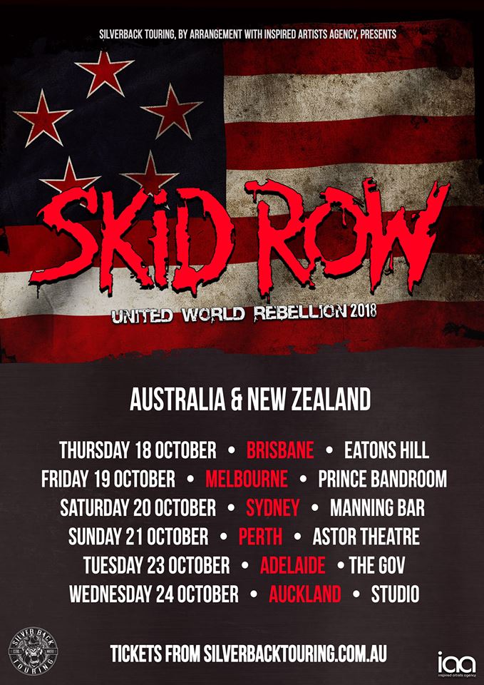 Skid Row Australia & New Zealand tour 218