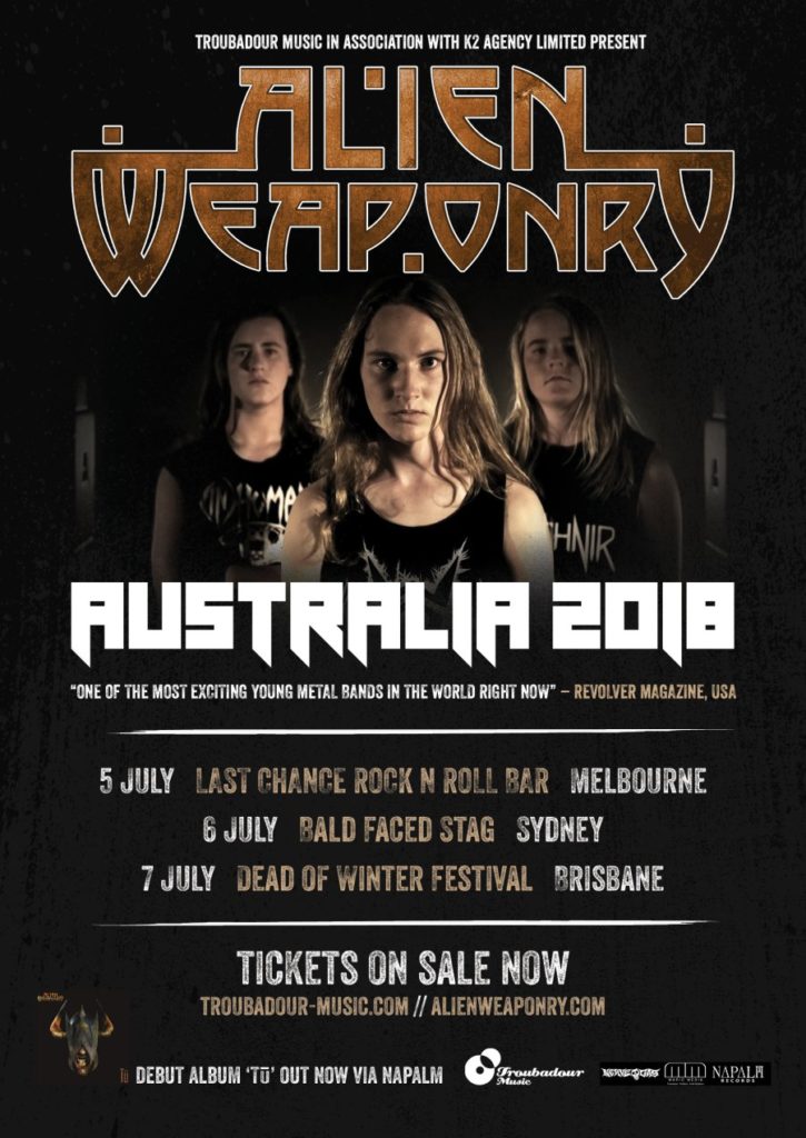 Alien Weaponry Australia tour