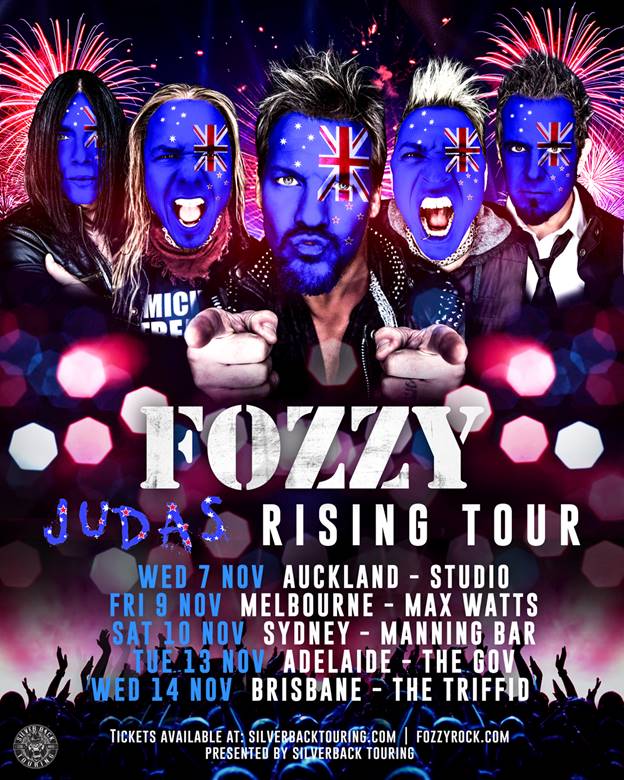 Fozzy Australia New Zealand tour 2018