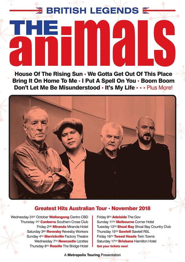The Animals announce Greatest Hits Australia tour - The Rockpit