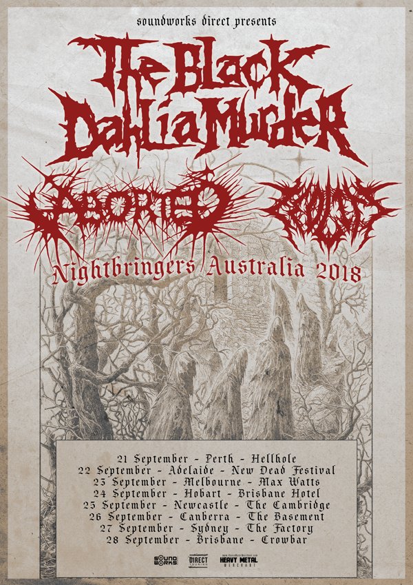 The Black Dahlia Murder Australia tour 2018