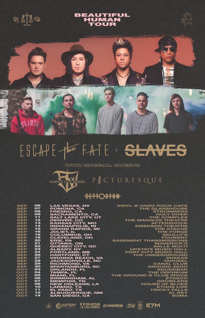 Escape The Fate - Slaves - tour