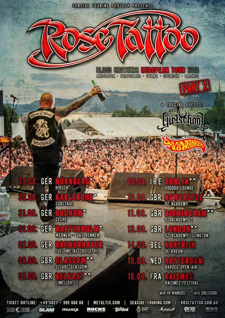 Rose Tattoo 'Rock 'N' Roll Outlaw 40th Anniversary Tour' The Rockpit