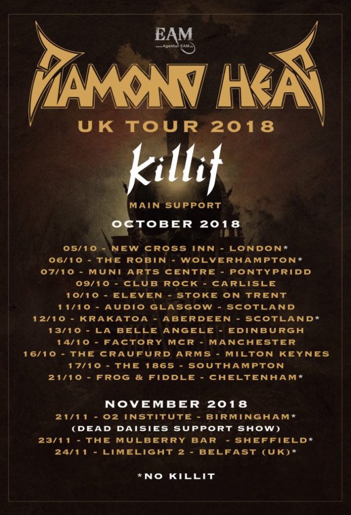 Diamond Head Europe tour 2018