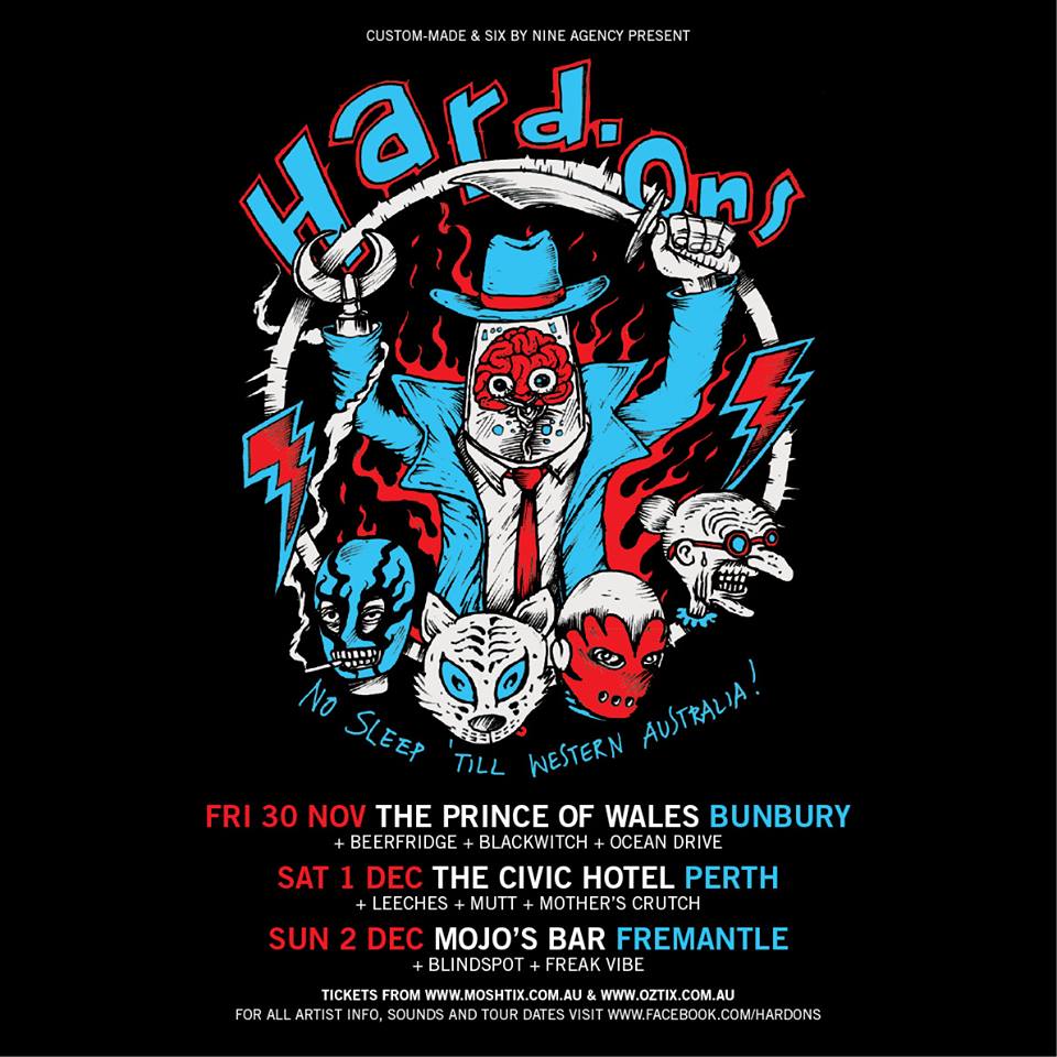 Hard Ons WA tour 2018
