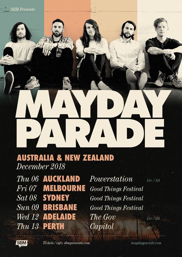 Mayday Parade Australia tour 2018