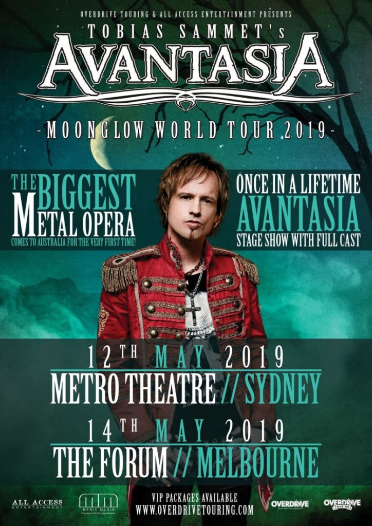Avantasia Australia tour 2019