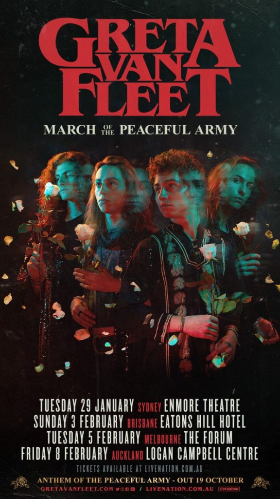 Greta Van Fleet Australia & NZ tour 2019