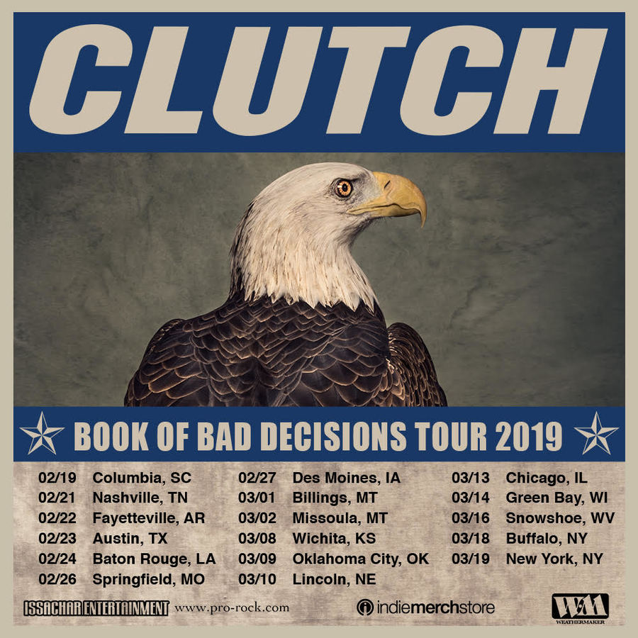 Clutch announce new US winter tour dates for 2019 The Rockpit