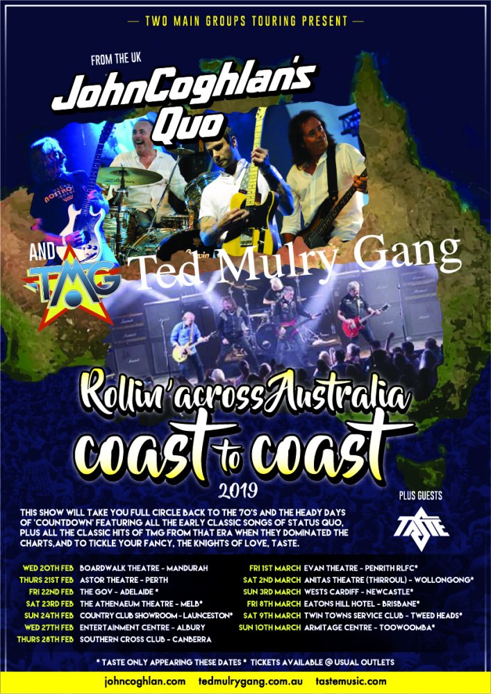 Status Quo - John Coghlan & Ted Mulry Gang Australia tour 2019