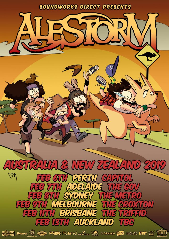 Alestorm Australia New Zealand tour 2019