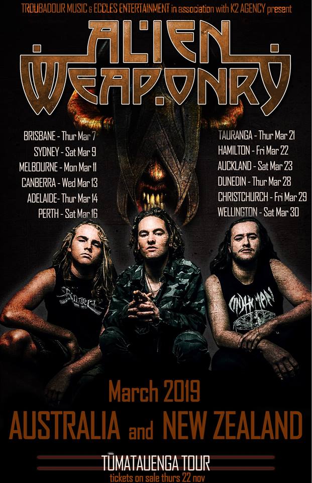 Alien Weaponry Australia New Zealand tour 2019