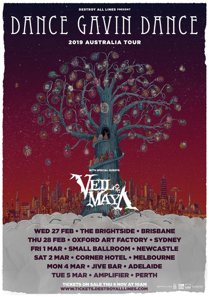 Dance Gavin Dance - Veil Of Maya Australia tour 2019