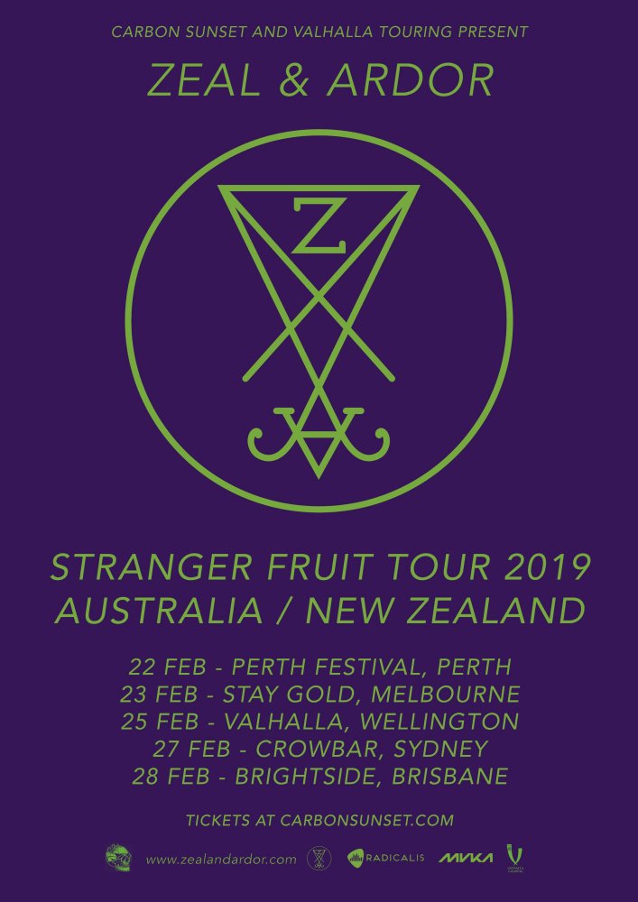Zeal & Ardor Australia & New Zealand tour 2019