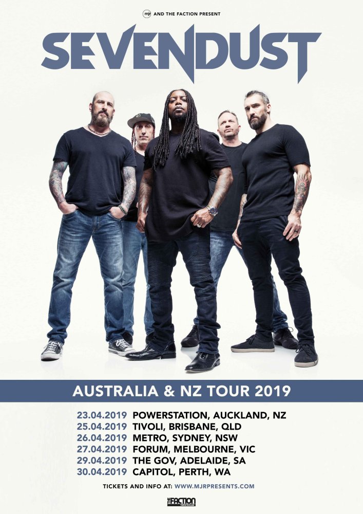 Sevendust Australia & New Zealand tour 2019