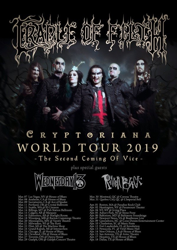 Cradle Of Filth North American tour 2019