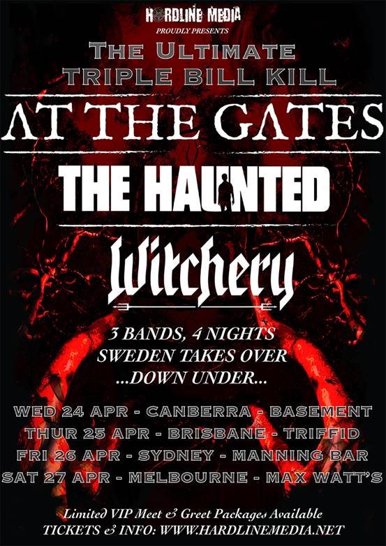 At The Gates / The Haunted / Witchery Australia tour 2019