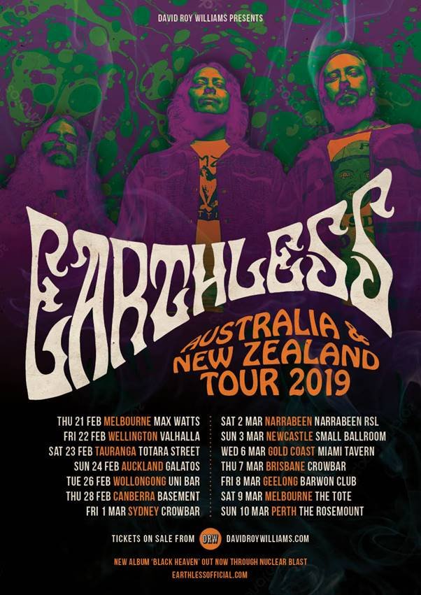 Earthless Australia & New Zealand tour 2019