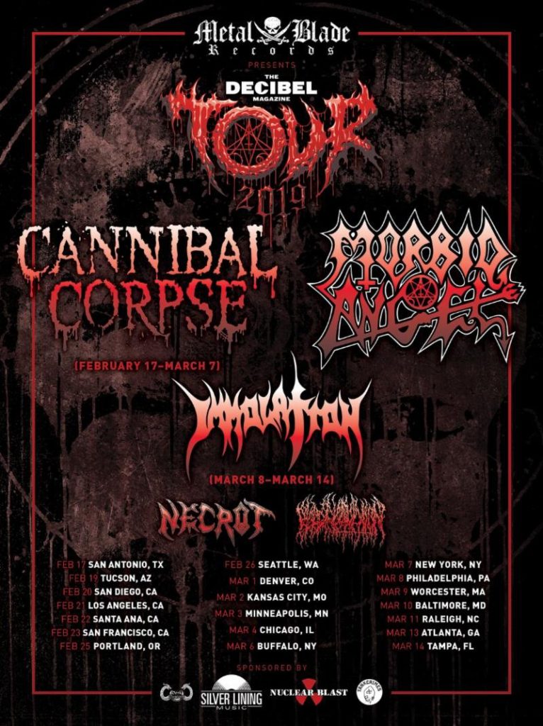 Cannibal Corpse / Morbid Angel US tour 2019