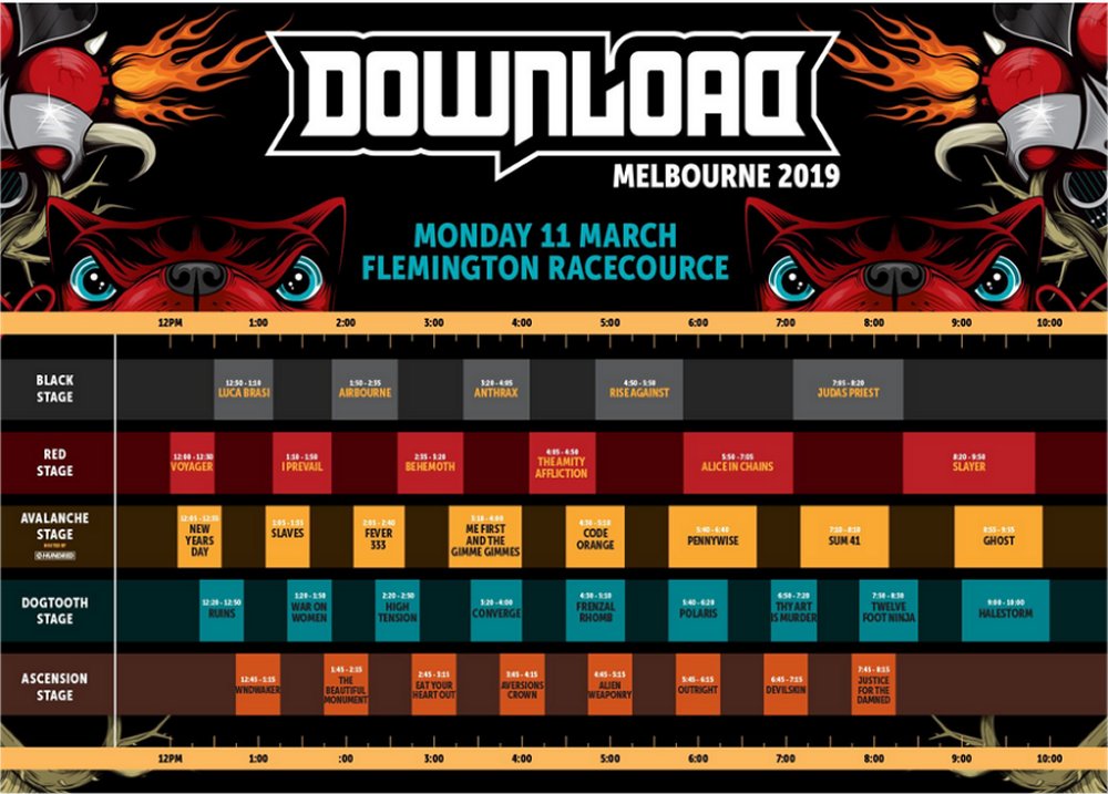 Download Festival Australia 2019 - Melbourne set times