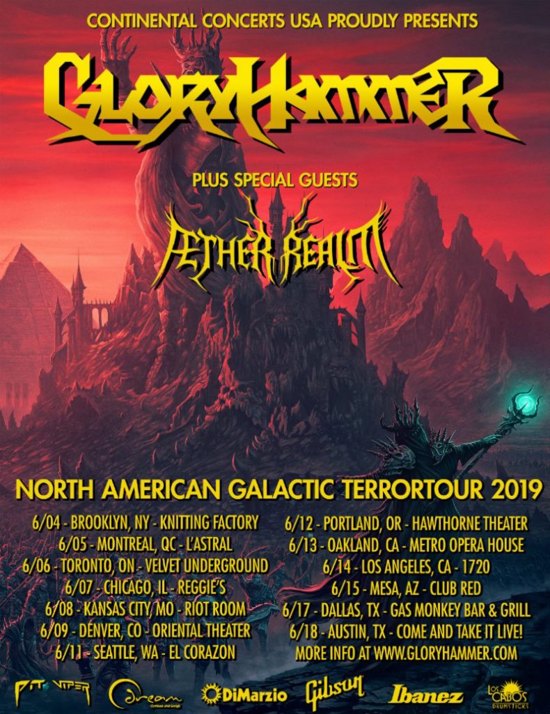 Gloryhammer North America tour 2019