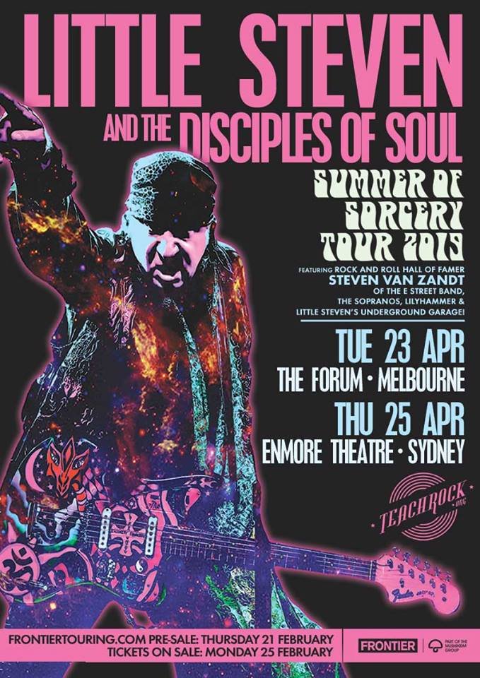 Little Steven and the Disciples Of Soul announce Melbourne and Sydney