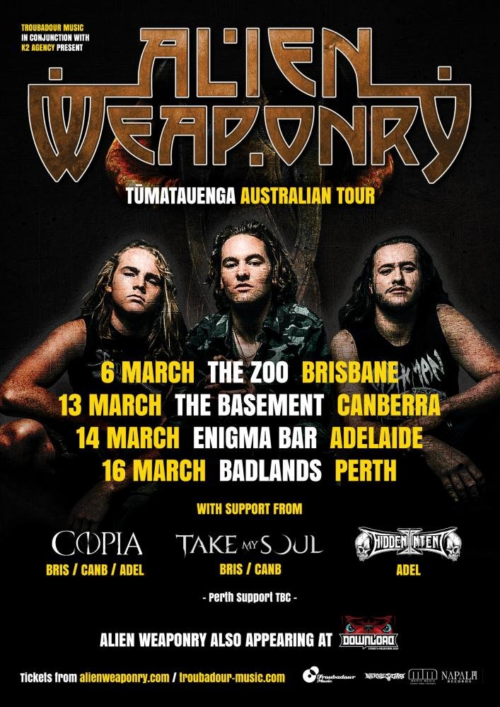 Alien Weaponry Australia tour 2019