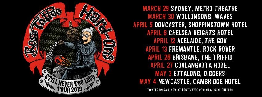 Rose Tattoo / Hard Ons Australia tour 2019