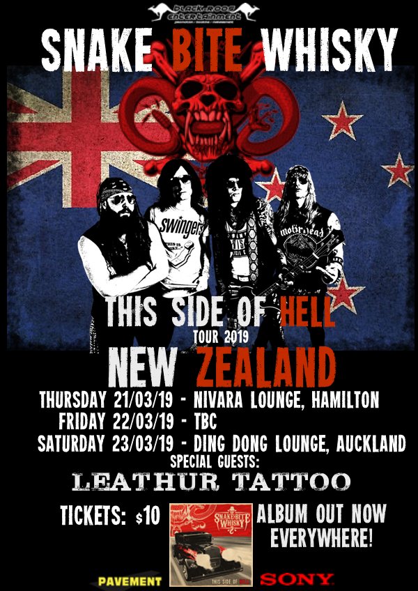 Snake Bite Whisky New Zealand tour